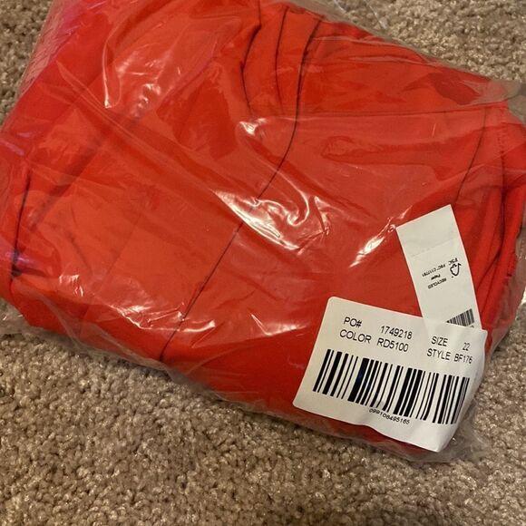 NWT J.Crew Ruched sweetheart one-piece in red size 22 - Picture 3 of 8